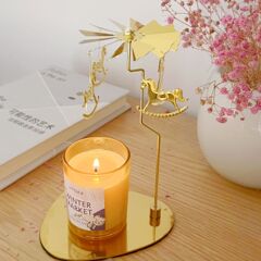 通用磁吸旋转烛台香薰蜡烛ins走马灯节日烛光送女生梦幻礼物道具