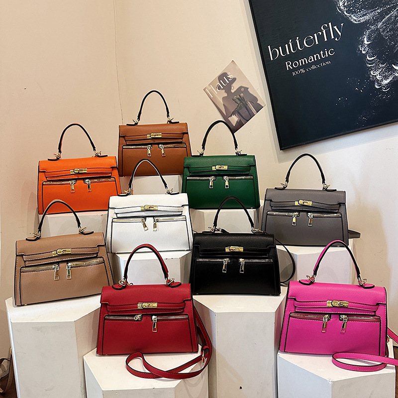 2026 New Kelly Bag Fashion Trendy Color-Contrast Women's Bag Elegant Versatile High-End Handbag Shoulder Bag for Women Cross-Border 2026 New Kelly Bag Fashion Trendy Color-Contrast Women's Bag Elegant Versatile High-End Handbag Shoulder Bag for Women Cross-Border