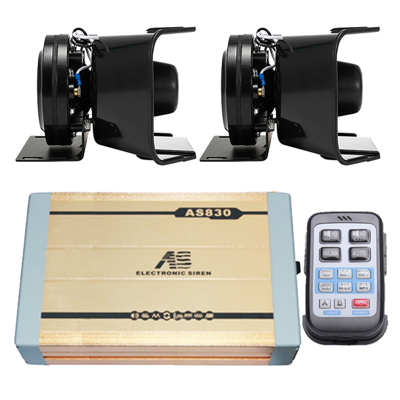 Car-mounted wireless remote control siren, high-power megaphone, high-frequency speaker, AS830GH + Black Falcon speaker