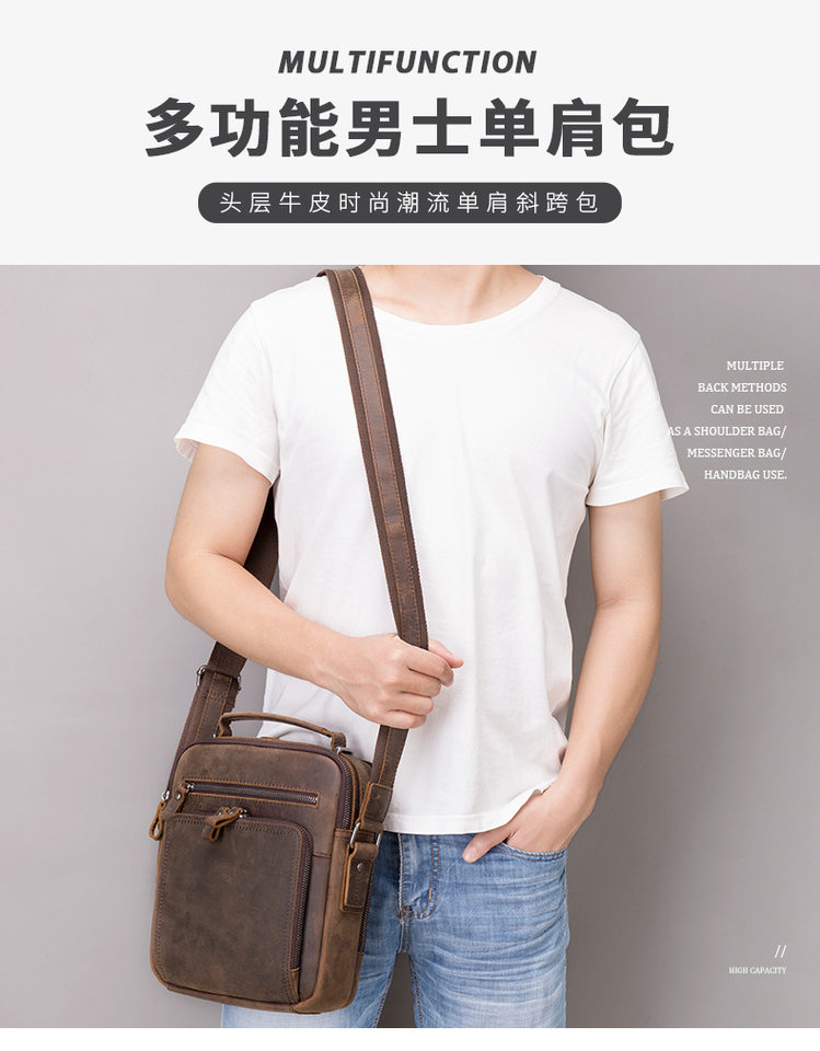 Túi đeo chéo nam da thật da ngựa điên phong cách retro, túi đeo vai đựng vừa máy tính bảng 8 inch — 1323 màu nâu, 1323cà phê, 6097 cà phê đen, 6097 màu nâu chi tiết 63
