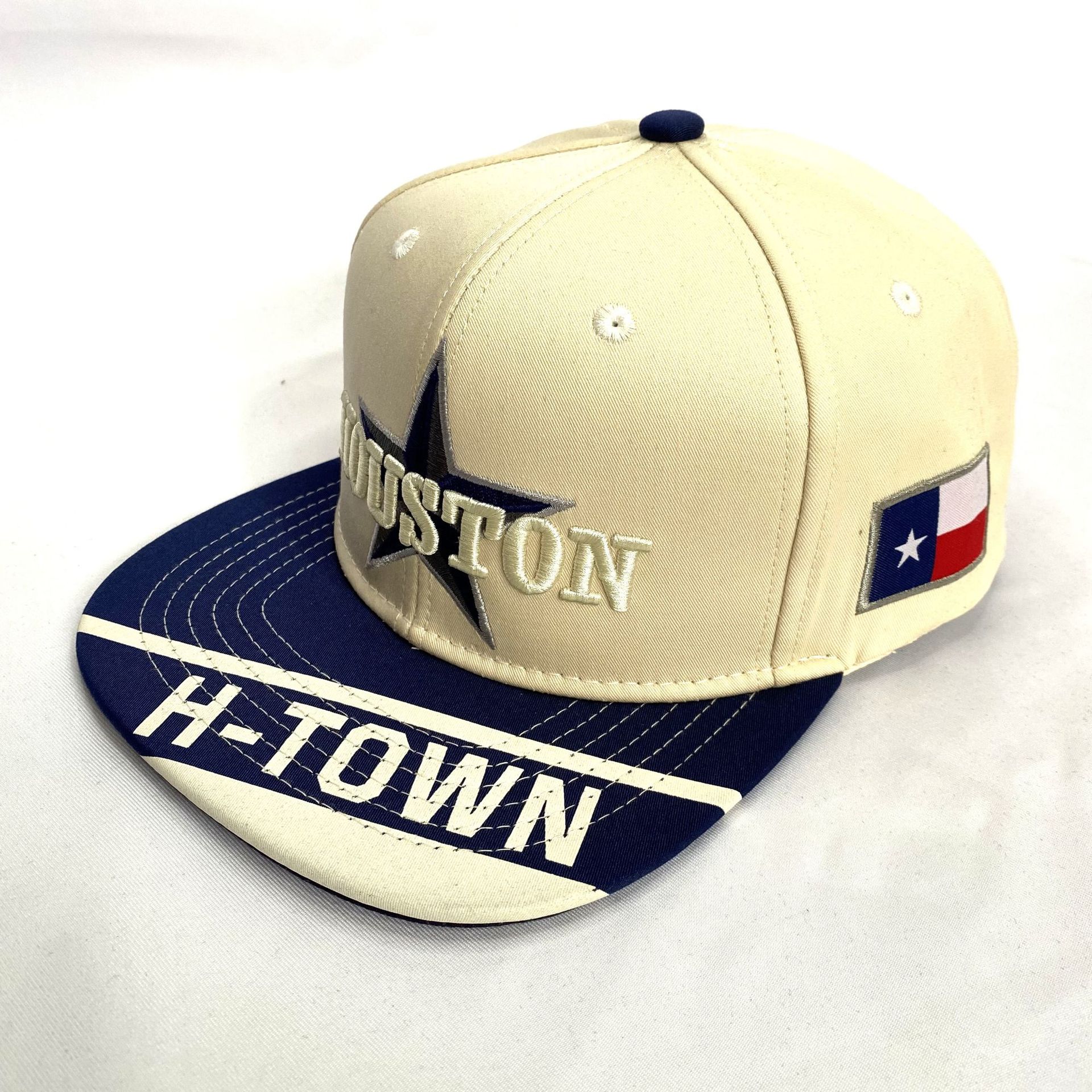 American houston logo personalizado ala cuadrada calle transfronteriza profundización sombrero de ala plana ajustable techo rígido hip hop