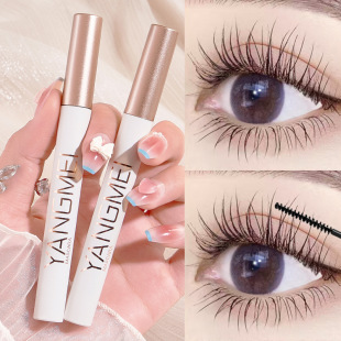 Factory Direct Supply White golden fiber warped mascara waterproof non-blooming long-lasting natural fine brush head thick eyelash base cream