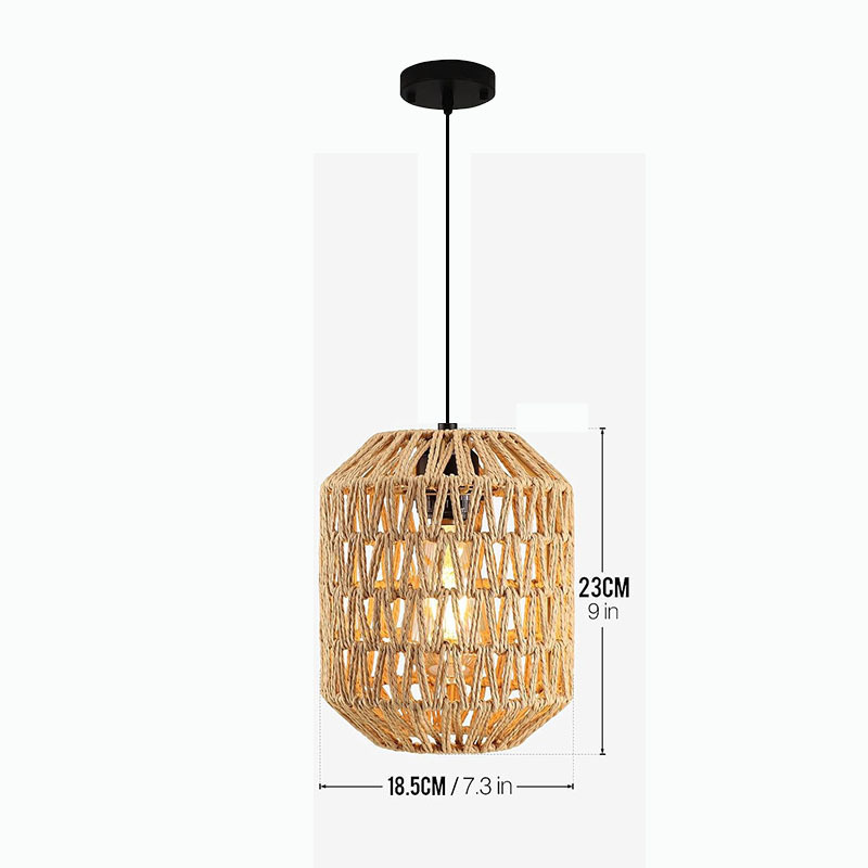 Lámpara de techo tejida a mano con cuerda de cáñamo de imitación estadounidense