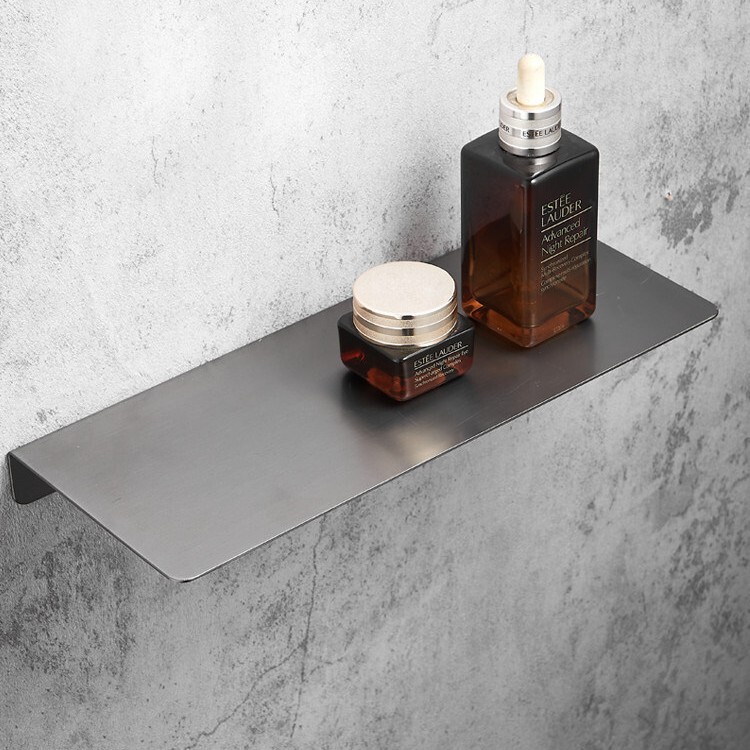 Bathroom Shower Room Storage Rack Wall-Mounted 304 Stainless Steel Bathroom Storage Rack Mirror-Front Shelf Tray