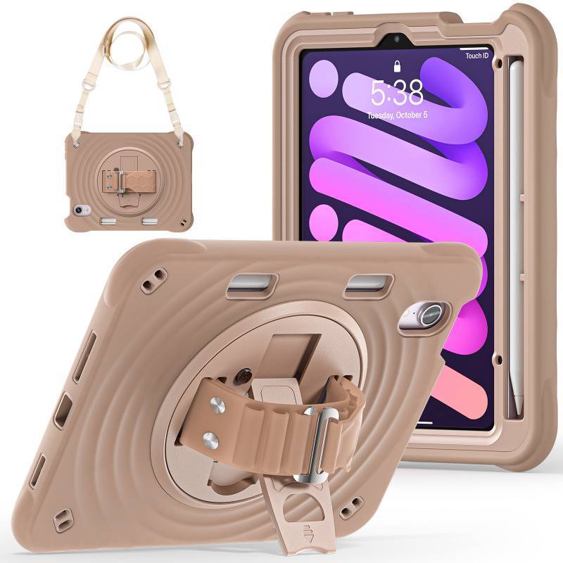 2024 Model Suitable for iPad Mini7 Tablet Case Apple Mini 6 with Charging Pen Anti-Fall Shock-Absorbing Handheld Case