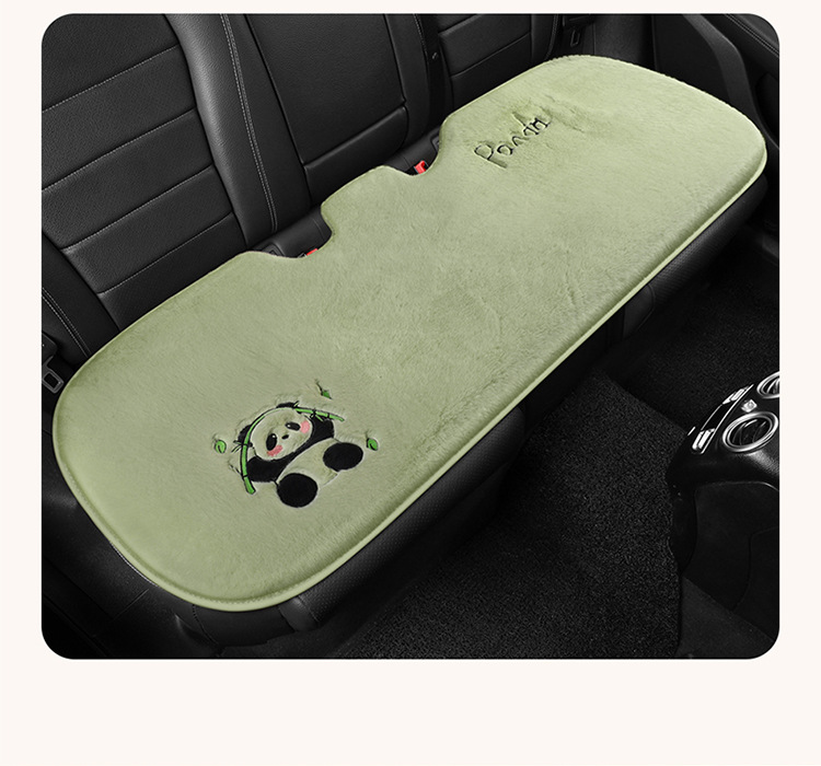Car Seat Cushion Soft Plush Winter Plush Cute Panda Cartoon Goddess Car Half-Cover Seat Cover Non-Slip Car Mat