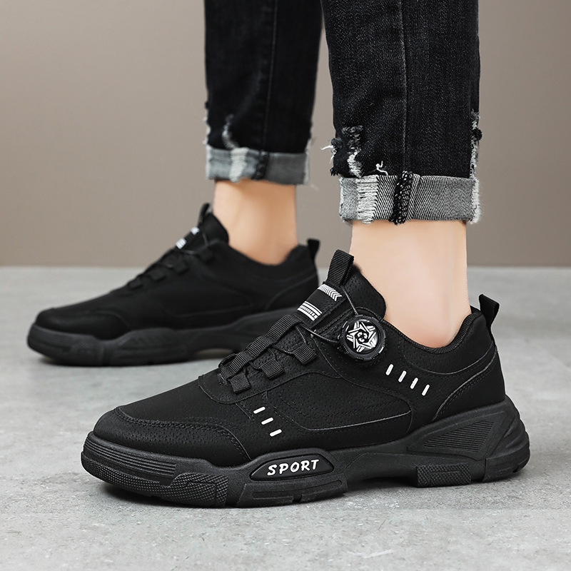 Zapatos de hombre 2025 nuevas botas Martin de primavera para hombre anti-deslizante, impermeable y resistente al desgaste, botas de trabajo de alto bajo, botas cortas