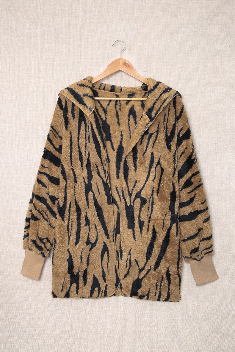 Winterjas met fleece en capuchon lang gebreid vest voor dames_voghion.com
