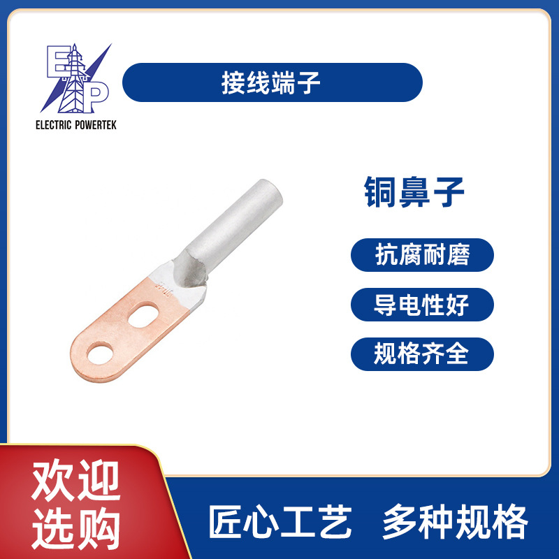 厂家直供DTL铜鼻子紫铜插拔试铜线耳接线端子DTL-S配电箱用铜鼻子