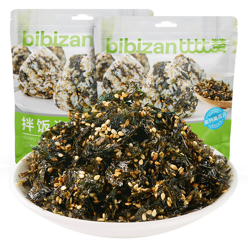 Bibi Zan Sesame Rice Mix with Seaweed Flakes, Ready-To-Eat Snack, Rice Ball Sushi Special Snack, Packaged Leisure Food