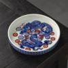 Blue and white underglaze ice gold wire pot holder to attract wealth
