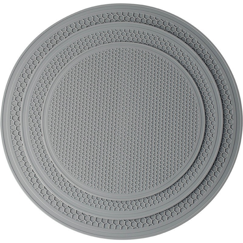 almohadilla de aislamiento de silicona transfronteriza almohadilla de mesa de comedor resistente a quemaduras almohadilla de aislamiento de cocina de alta temperatura almohadilla de vapor de silicona redonda grande, mediano y pequeño