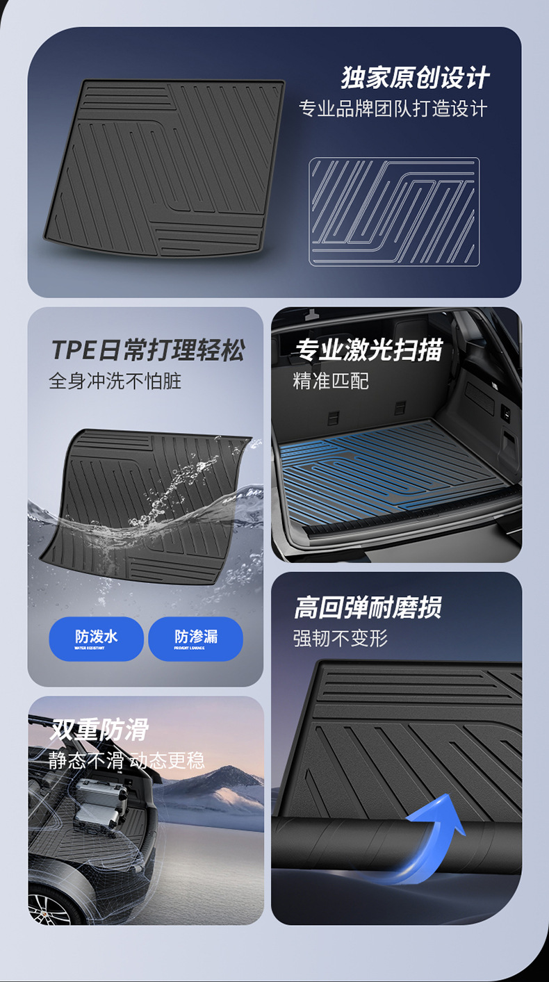 2026 New Porsche Macan, Cayenne, Panamera Special TPE Trunk Mat