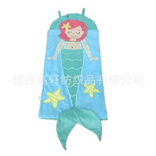 美人鱼造型儿童睡袋幼儿园宝宝卡通睡袋午睡防踢被子便携睡垫毛毯
