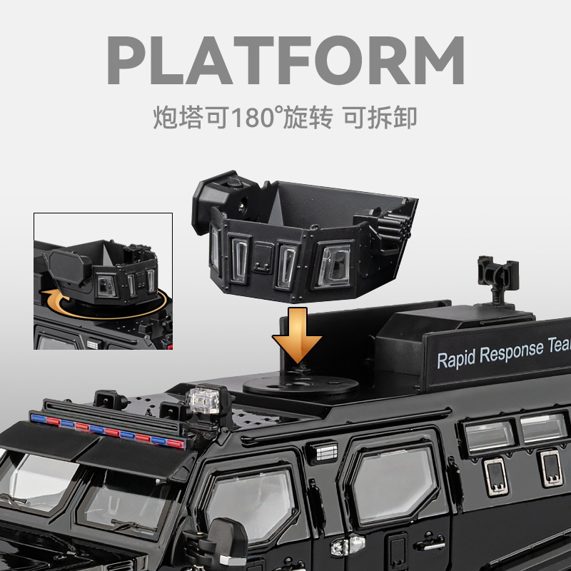 Coche a modelo de coche 1:24 tigre dientes de sable vehículo blindado coche de calle versión de coche todoterreno de aleación modelo de luz y sonido decoración juguetes para niños