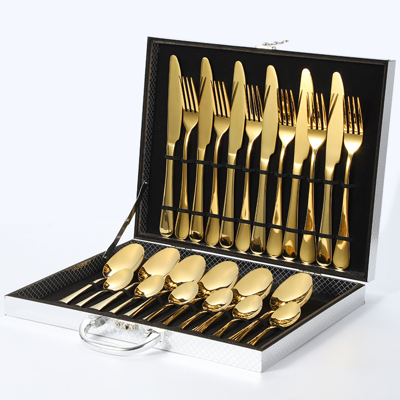 1010 금나이프, 포크, 스푼 24개(은색박스)