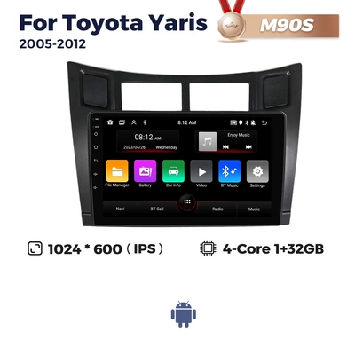Suitable for Toyota Yaris 2005-2012 Toyota Yaris Car Android Navigation System Carplay (DVD Navigation) - m90s-132-quad-core-wifi-version