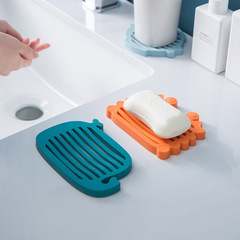 Nordic-style silicone soap dish, bathroom home drainage tray, creative creative bathroom luxury soap dish