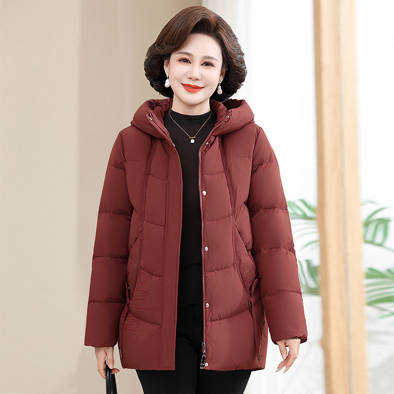 high quality Big Brand Down Jacket Short Women's Clothing Hooded Fashionable Luxury White Duck Down Warm Jacket for Middle-aged and Elderly Mothers high quality Big Brand Down Jacket Short Women's Clothing Hooded Fashionable Luxury White Duck Down Warm Jacket for Middle-aged and Elderly Mothers