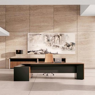 Boss Desk Solid Wood Executive Desk Modern Atmosphere President Desk Office Furniture Manufacturer High-End Customization