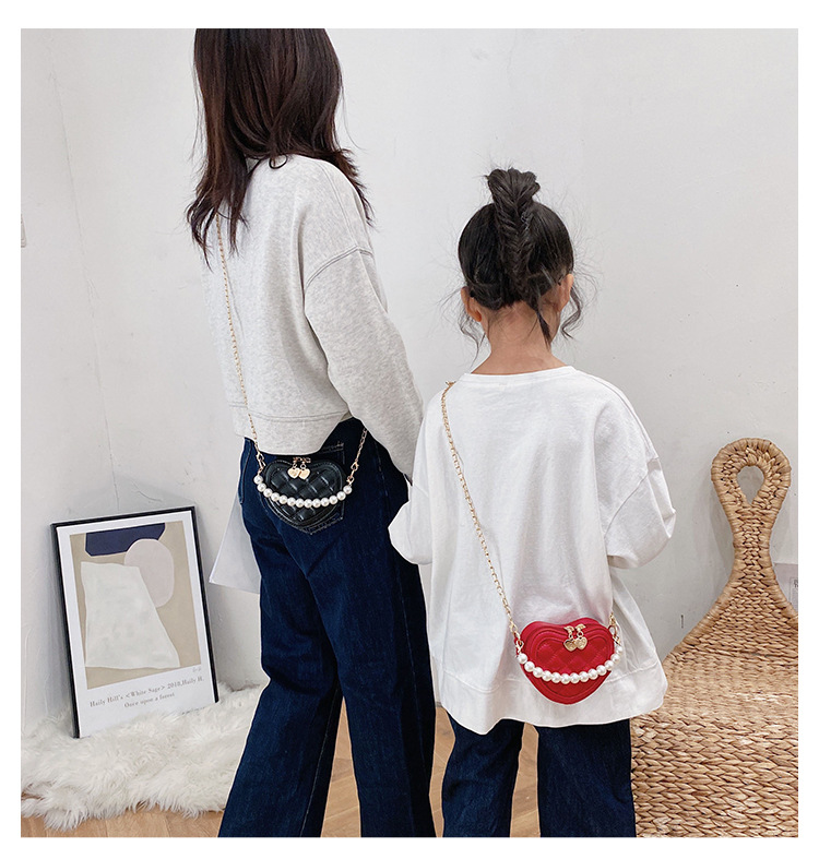 Lingge Pearl Chain Children's Bag Fashion One-shoulder Messenger Bag Coin Purse display picture 23