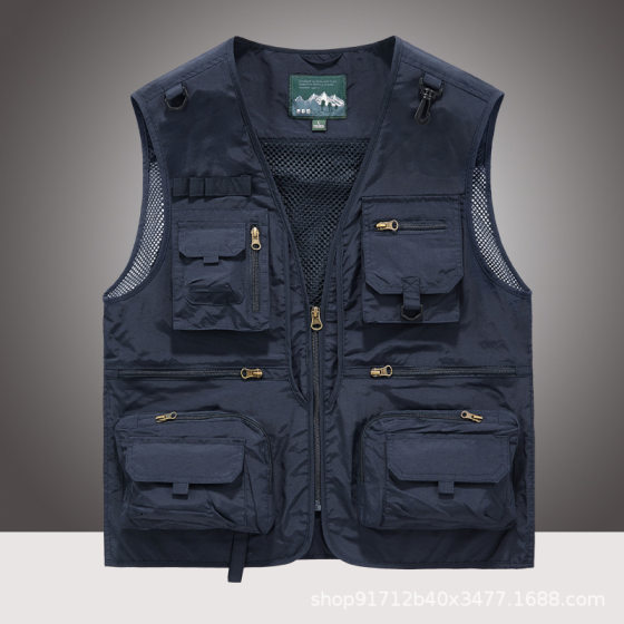 Group Buying Printed Vest Summer Outdoor Tooling Multi-Pocket Waistcoat Thin Fishing Photographer Vest Jacket