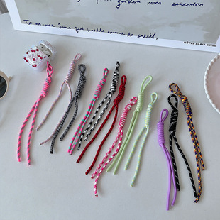Mobile Phone Lanyard Dopamine Color Camera Keychain Anti-loss Wristband Rope Water Cup Bag Woven Short Lanyard