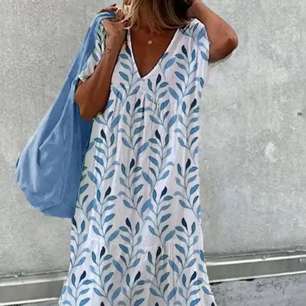 European and American cross-border spring and summer new European and American foreign trade women's V-neck sleeveless dress slit color casual commuting mid-length skirt