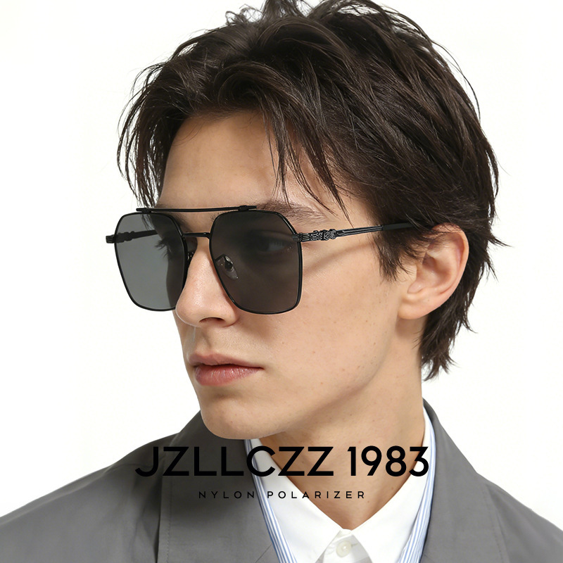 Nylon Polarized Sunglasses, Large Frame Sunglasses for Men, High-End, Large Face, Anti-Uv, Driving, Metal, Big-Name Glasses Nylon Polarized Sunglasses, Large Frame Sunglasses for Men, High-End, Large Face, Anti-Uv, Driving, Metal, Big-Name Glasses