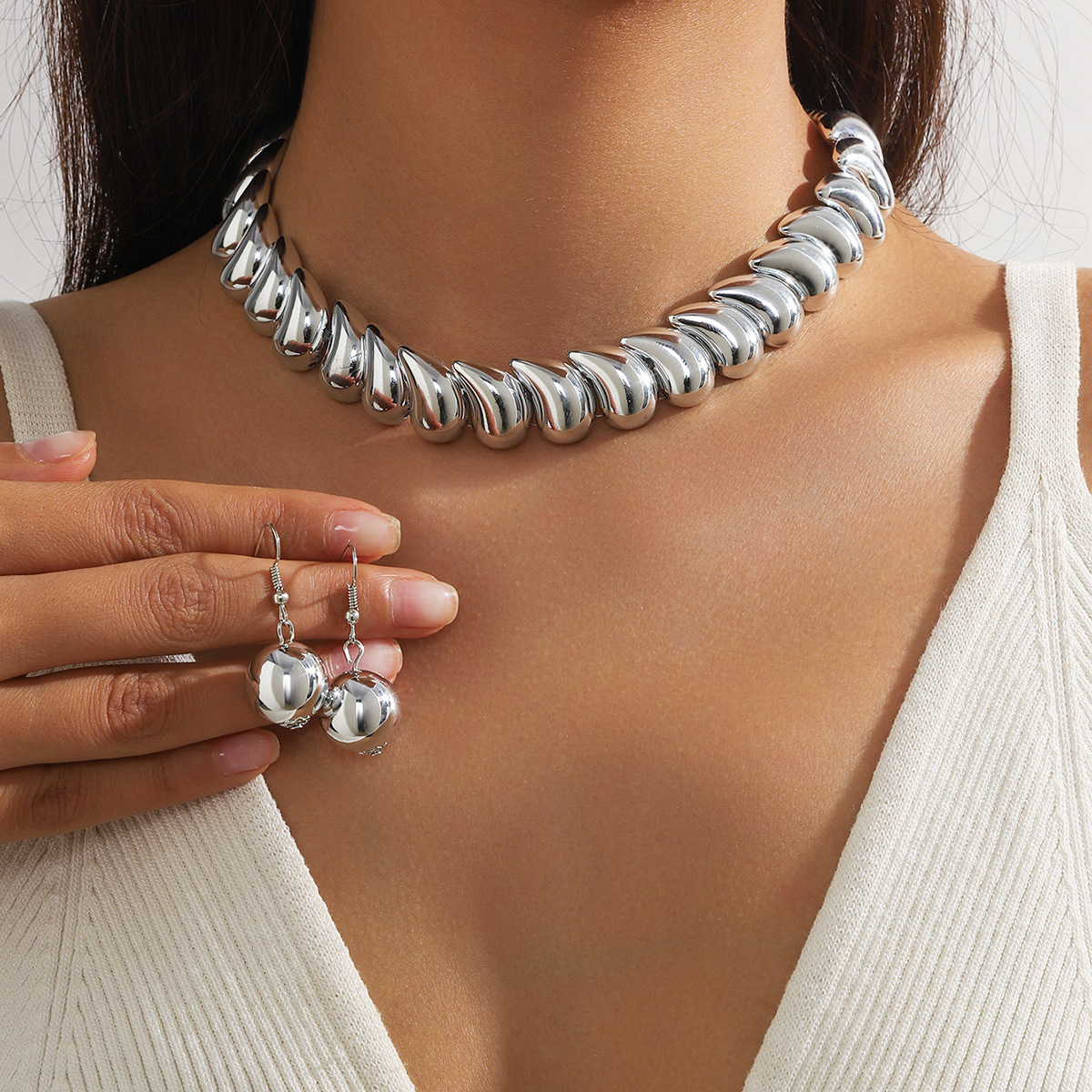 Zinc alloy Material Casual Exaggerated Streetwear Geometric Zinc Alloy Women's Jewelry Set