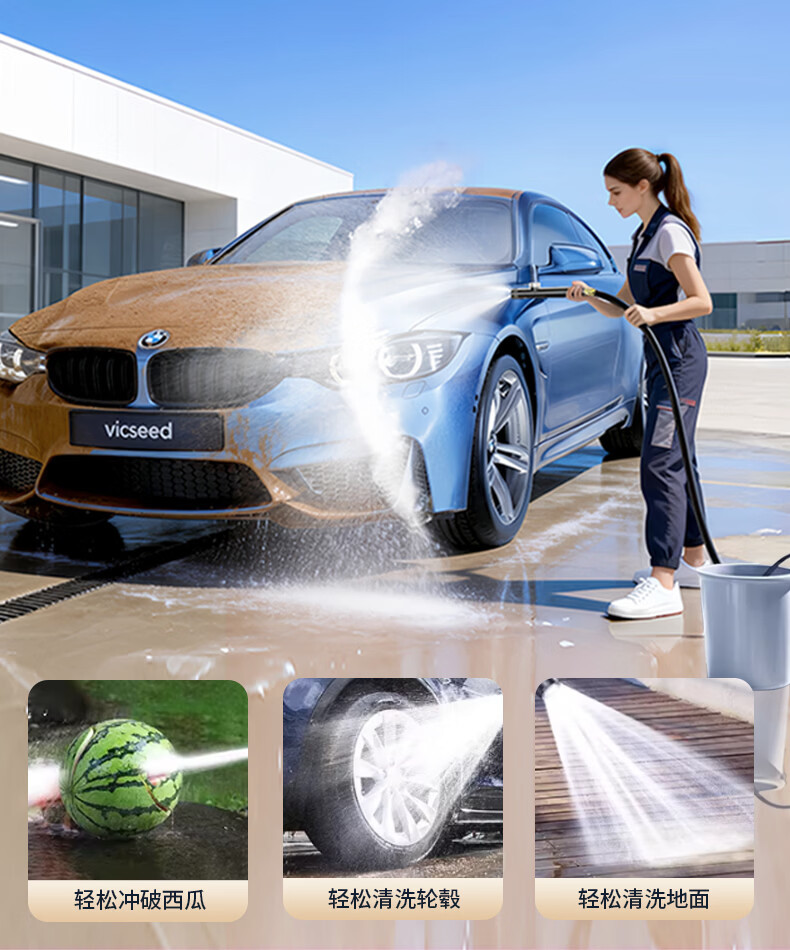 Kingjoy High-Pressure Water Gun for Car Washing, Household Water Hose, Soft Hose for Washing Floors, Watering, Irrigation, Garden, Landscaping, and Courtyard