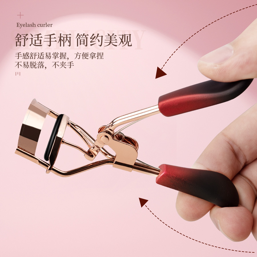 Clip de pestañas de acero al carbono transfronterizo especial para maquillaje, clip de pestañas de ojos naturales, gran ángulo, herramienta de curva de maquillaje local