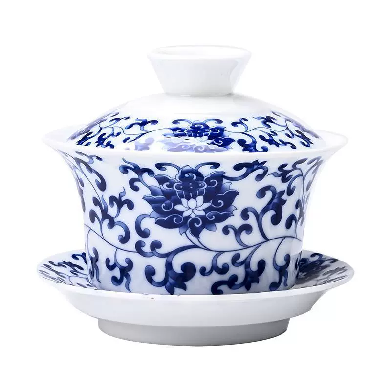 Blue and white ceramic tea cup, big tea set