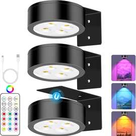 13 RGB变色LED 艺术展示灯相框,可充电绘画灯带遥控器墙壁图片灯