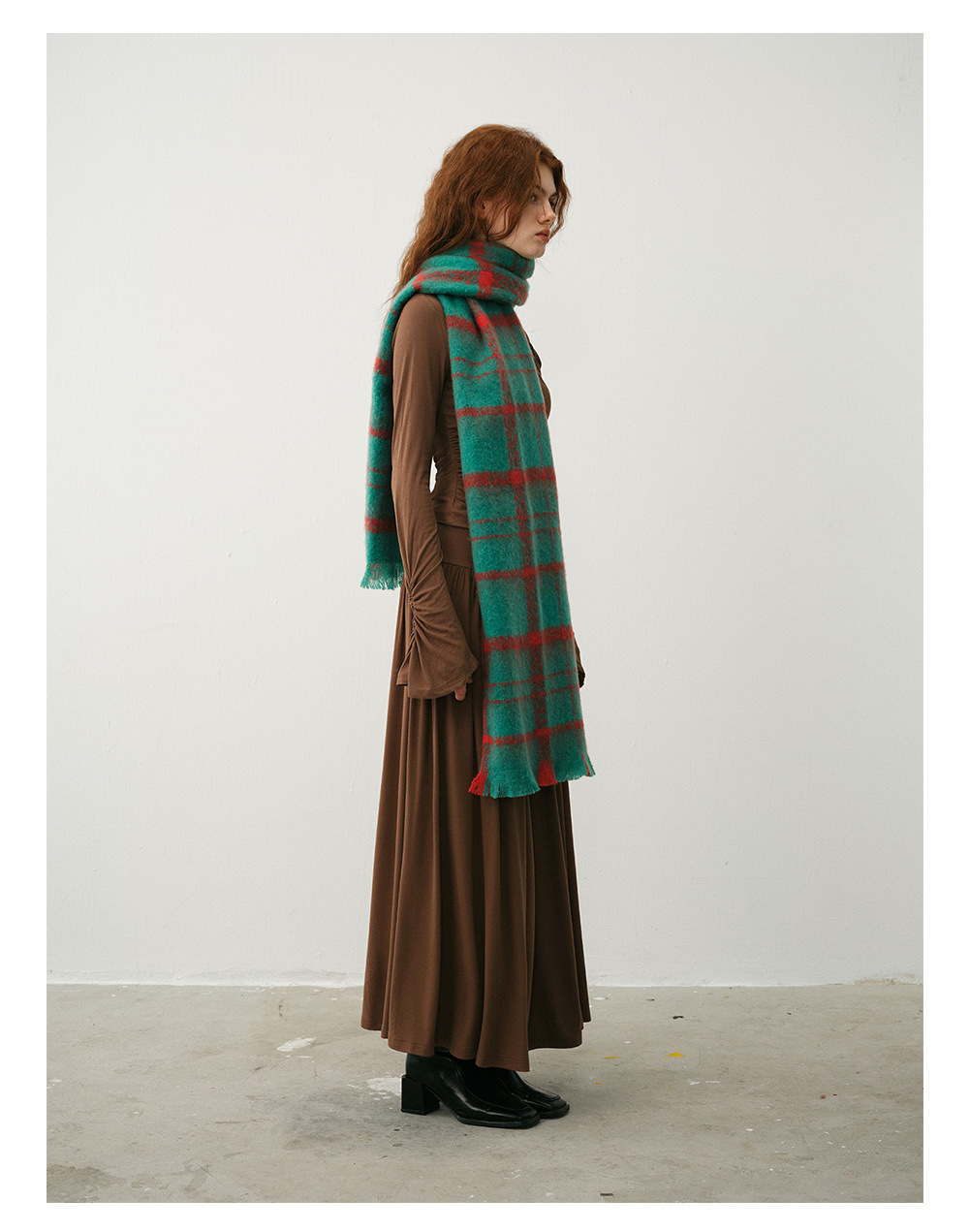 Bufanda de cuadros otoño invierno mujer de lana suave y capa_voghion.com