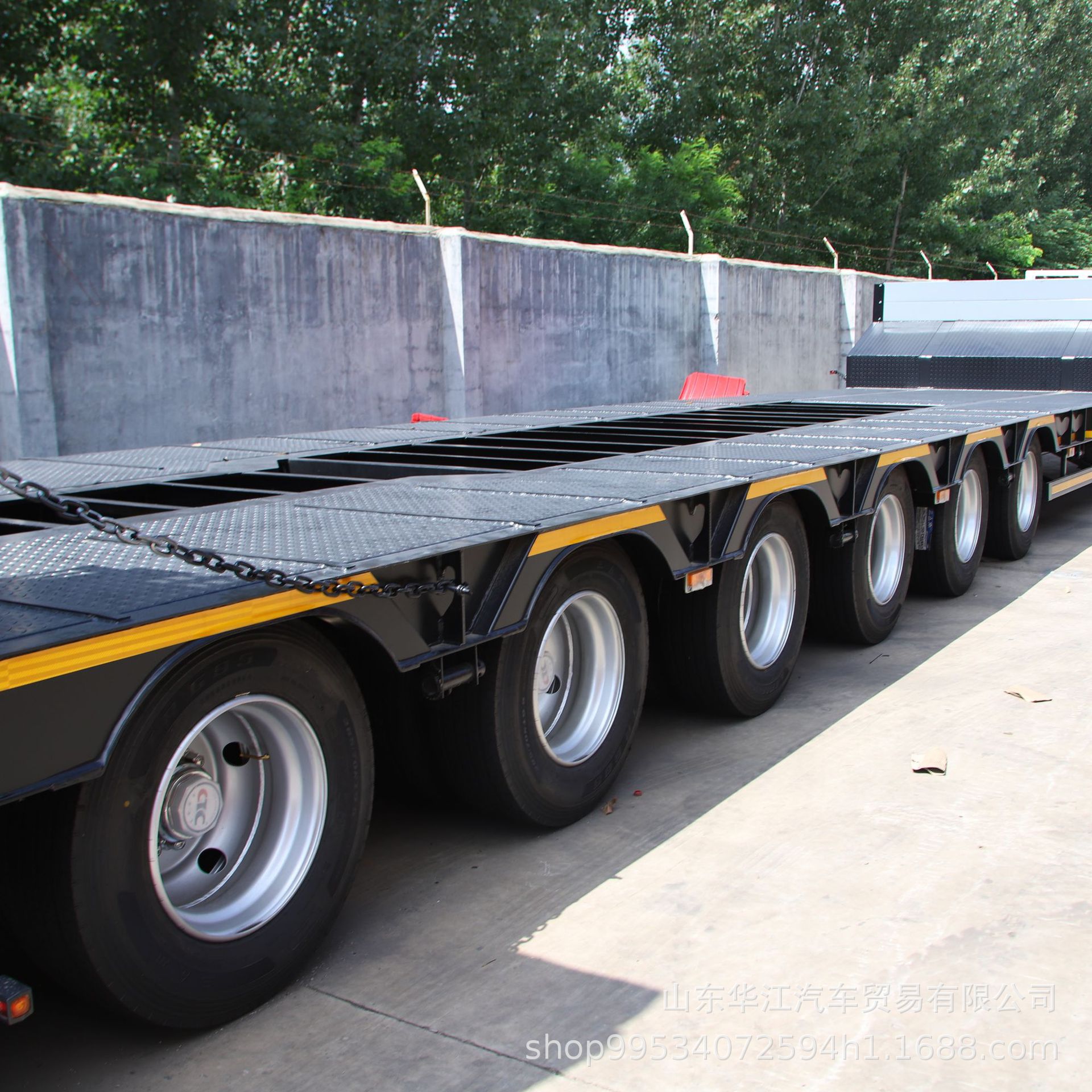 Export to Africa Heavy-Duty Container Flatbed Semi-Trailer Skeleton Trailer 40Tf20Tf Flatbed Transport Trailer