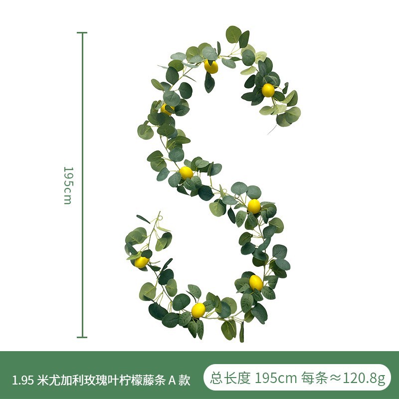 Simulación de eucalipto ratán Amazon Rosa hoja limón interior verde planta decoración artificial eucalipto Ratán