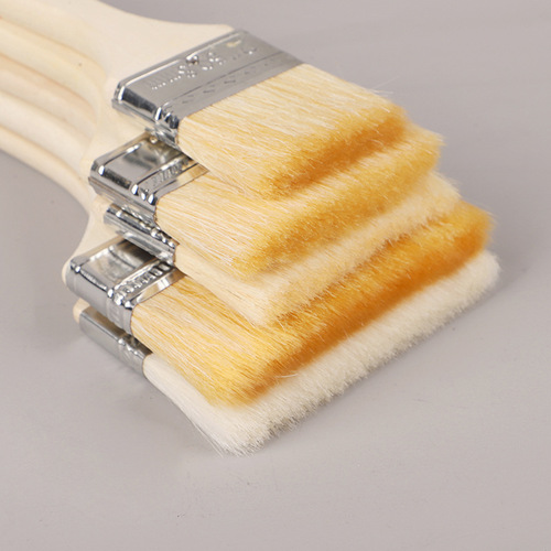 Wood-handled wool brush, handle size 1 inch, 2 inches, 3 inches, painted soft hair brush, barbecue and baking brush, wool brush wholesale