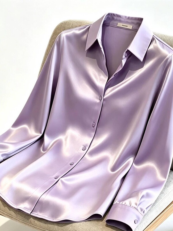 Women's New Style Loose-Fitting Long-Sleeved Mulberry Silk Shirt