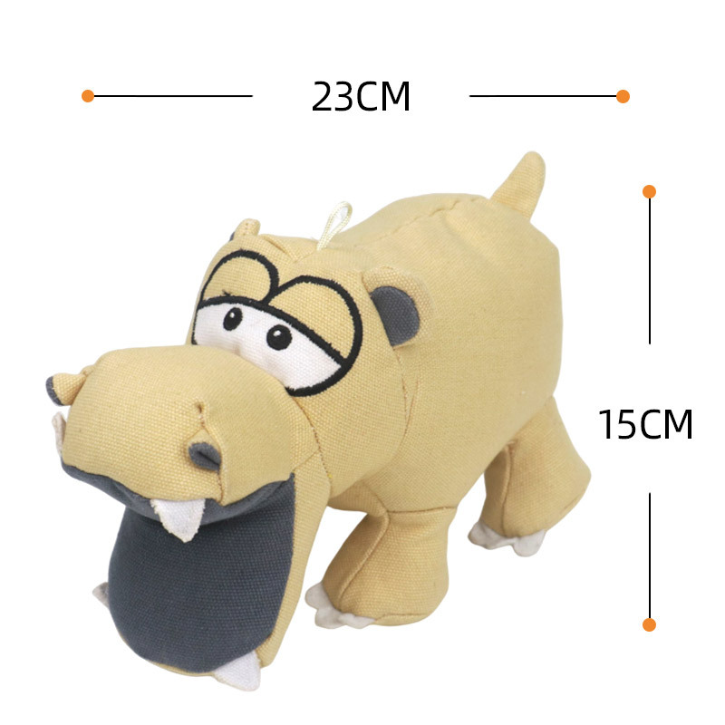 물어뜯기 좋은 캔버스 재질의 큰 입 하마 인형