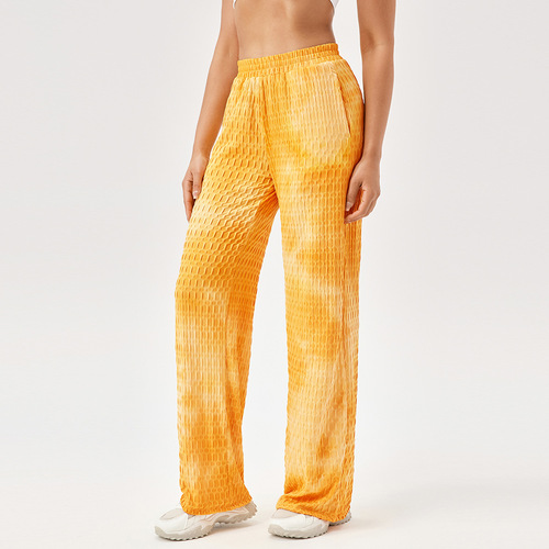Women's Loose Straight Leg Athletic Lounge Pants with Print Elastic Breathable Running Fitness Pants 42303