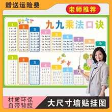 100N乘法口诀表墙贴儿童小学生二年级数学大九九乘除法汉语拼音字