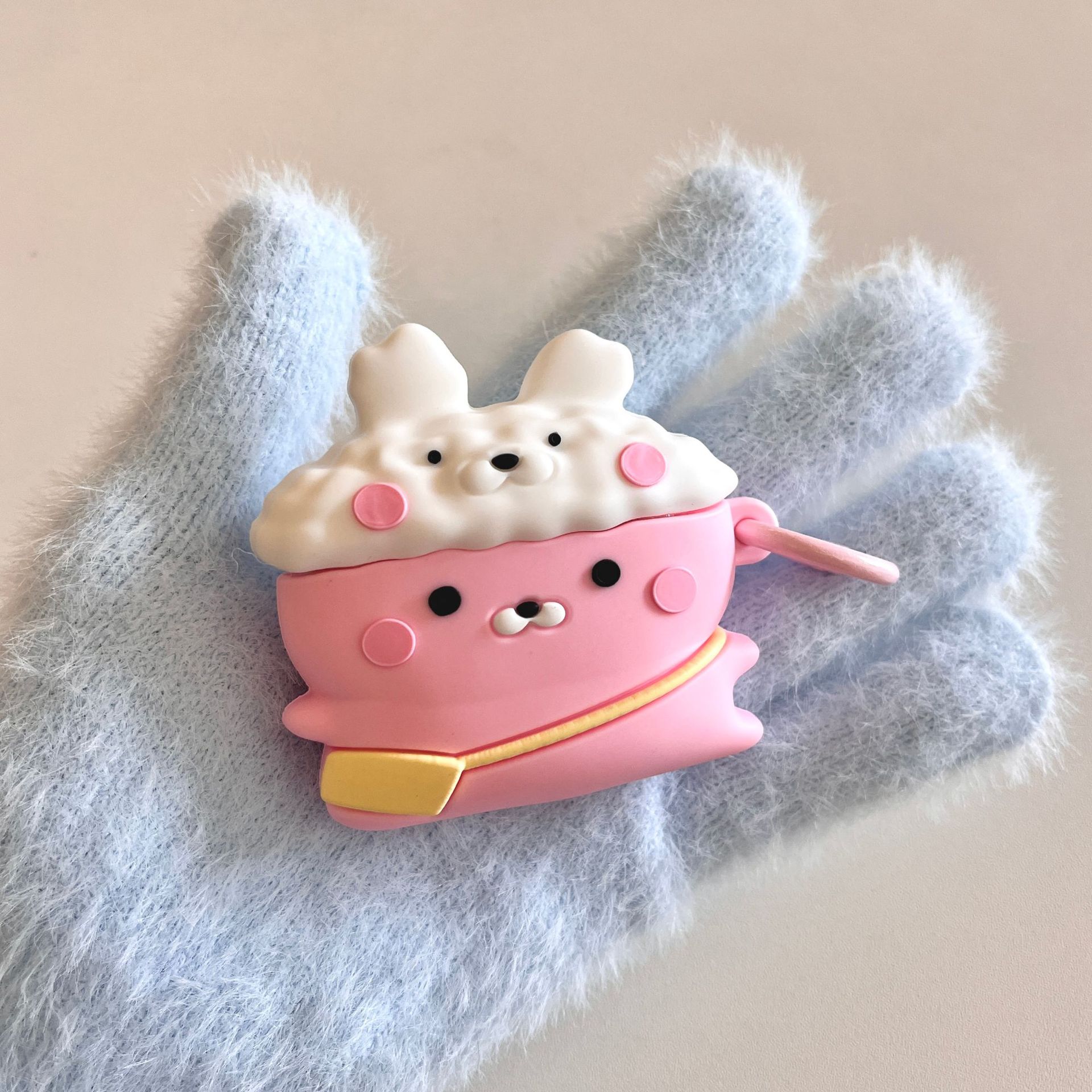 Divertido conejo de corazón de niña de dibujos animados para AirPids1/2 auriculares airpodPro2 carcasa 3/4 silicona Pro