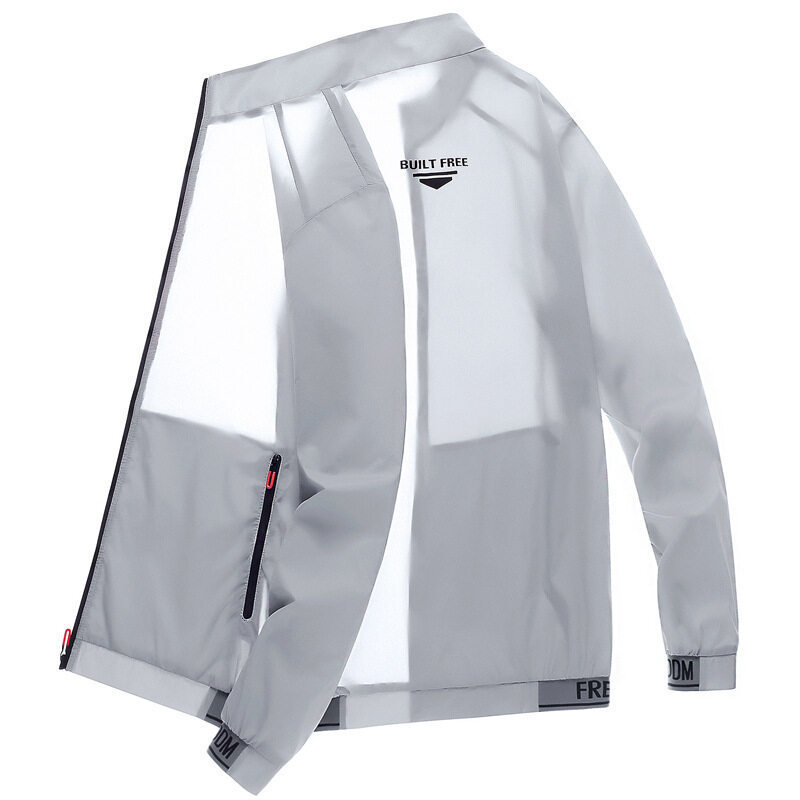 Ropa de protección solar para hombres chaqueta delgada de verano ultra delgada de hielo transpirable anti-UV chaqueta de protección solar de piel al aire libre
