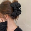 14 # [black] satin double-layered bow about 13cm