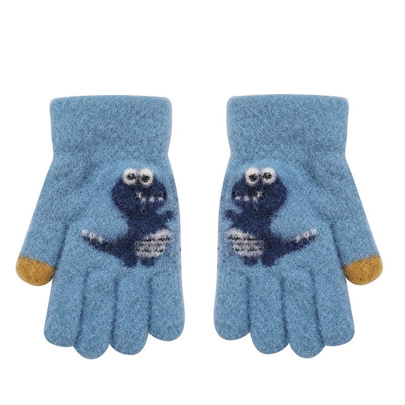 Cartoon knitted cute keep warm children's gloves for boys, wholesale