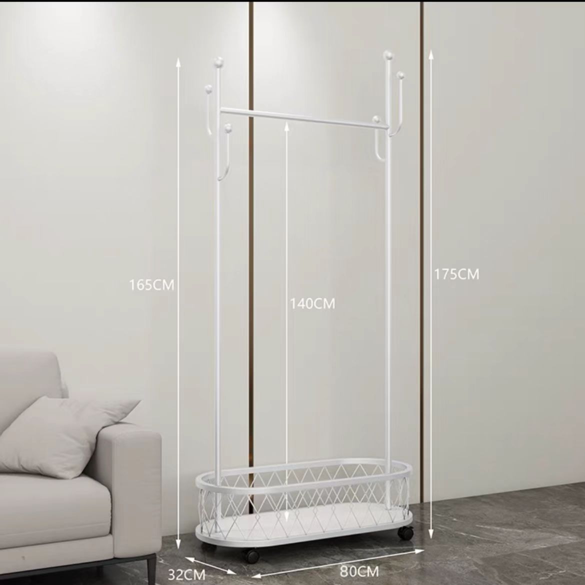 흰색 바구니 높이 16cm * 긴 80cm