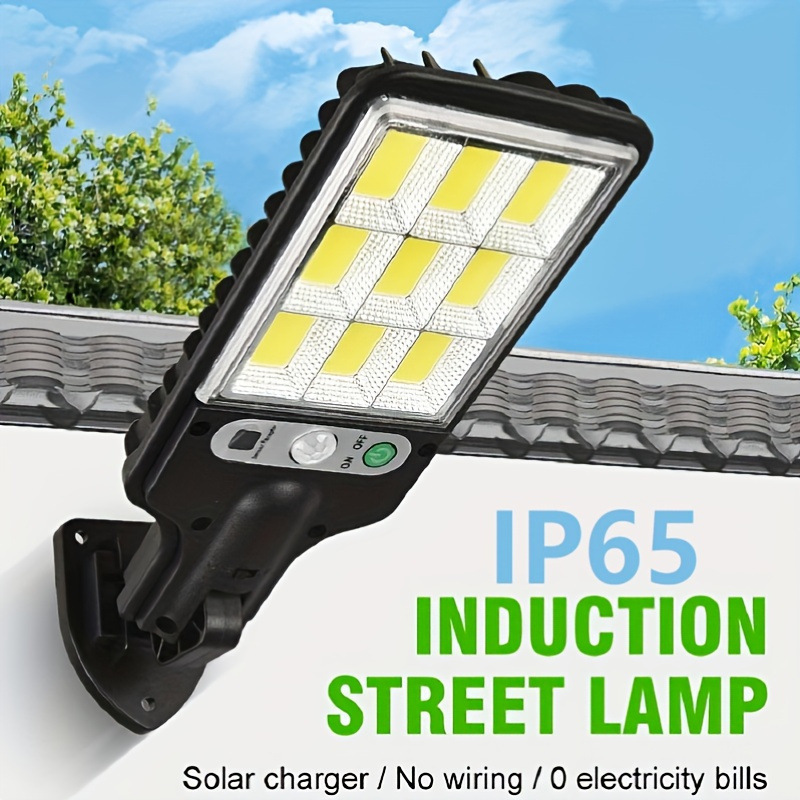 Remote Control Motion Sensor Ip65 Waterproof Solar Outdoor Light with 9 Cells, 1000 Lumens, Super Bright, Human Body Sensing