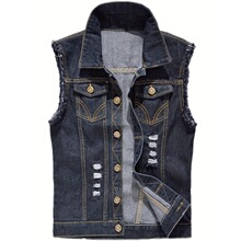 A 16612 Men's Sleeves Denim Vest �n��ţ���R�� �羳�W