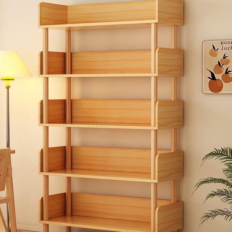Bookshelf Floor-Standing Storage Rack Living Room Wall-Mounted Integrated Rack Storage Rack Student Dormitory Shelf Storage Rack Simple Bookcase